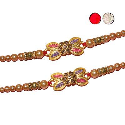 "Zardosi Rakhi - ZR-5440 A-039 (2 RAKHIS) - Click here to View more details about this Product